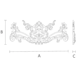 Ornate Oak Pediment with Floral Scrolls